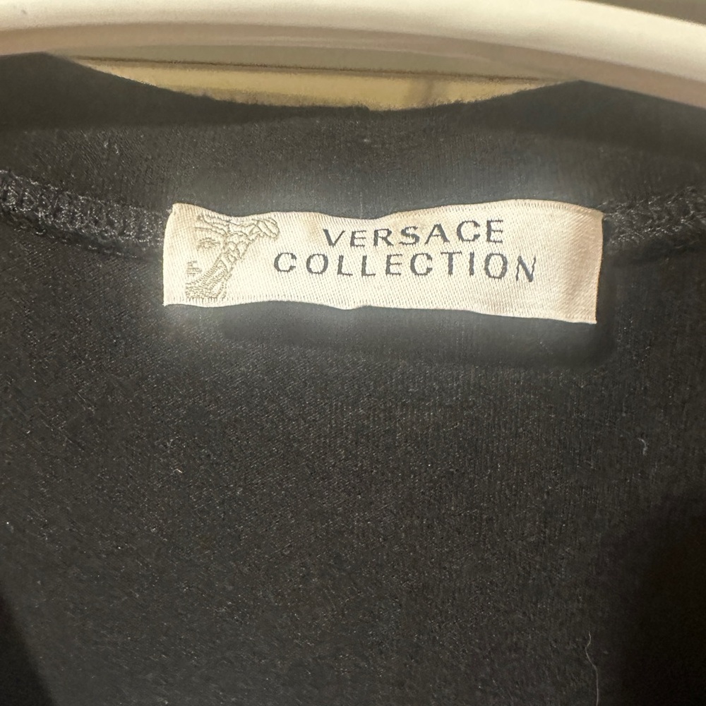 Versace Black Tee With Silver Pattern - image 4